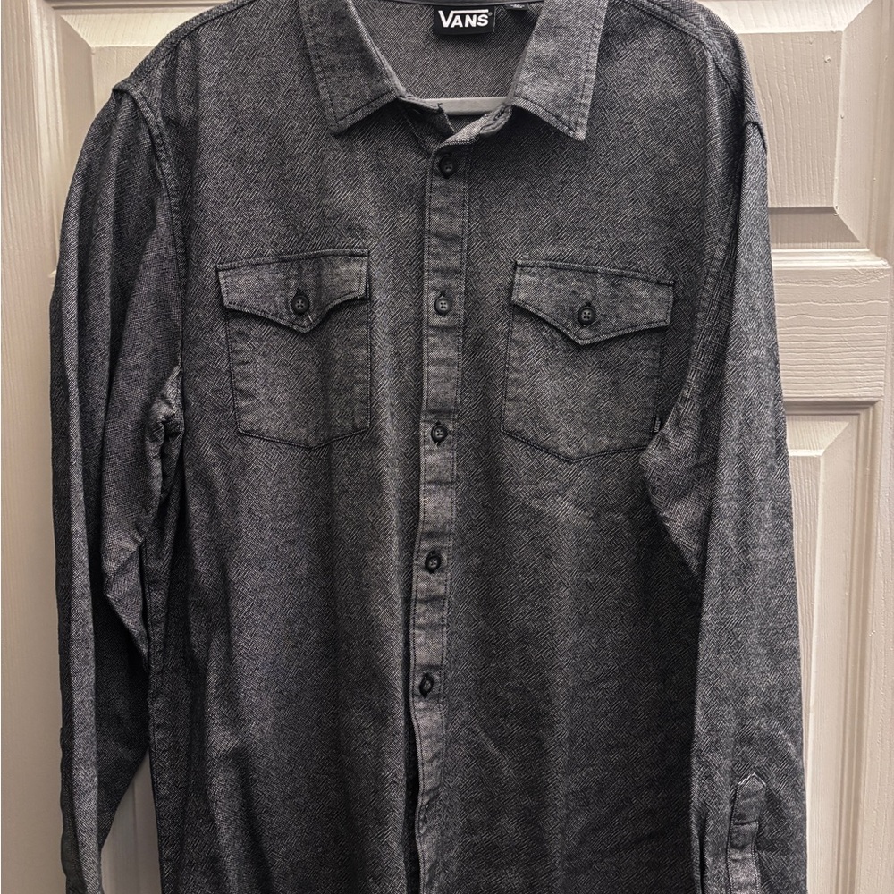 Vans Men's Charcoal Button Down Shirt